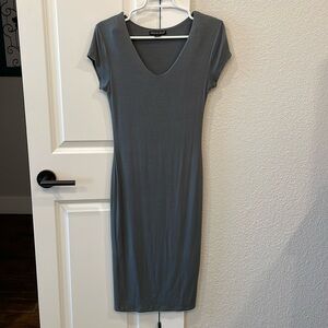 Grayish green dress, dress up or down.